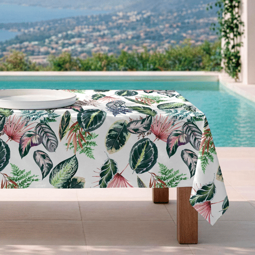 Toalha de mesa impermeável Tropalm - 100% algodão - 140x200 cm