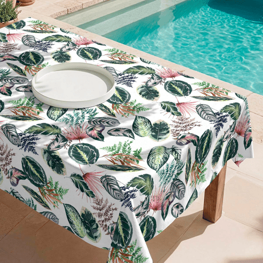 Toalha de mesa impermeável Tropalm - 100% algodão - 140x200 cm