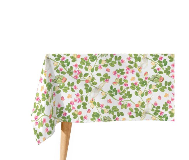 Mantel antimanchas flowers - 100% algodón - 150x200 cm