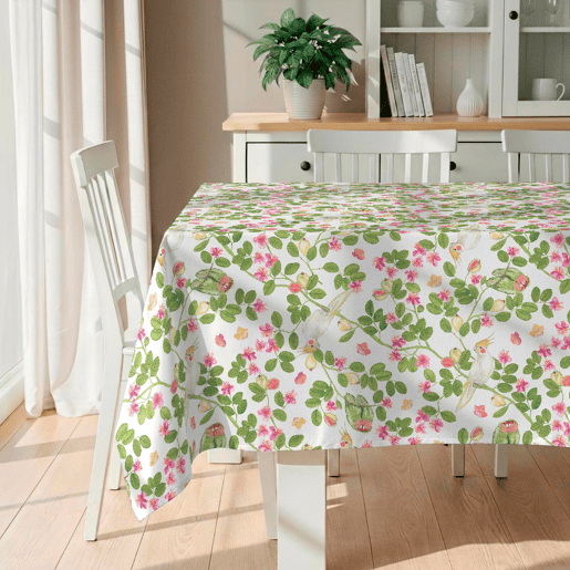 Toalha de mesa impermeável Flowers - 100% algodão - 150x200 cm Toalha de mesa impermeável Flowers - 100% algodão - 150x200 cm