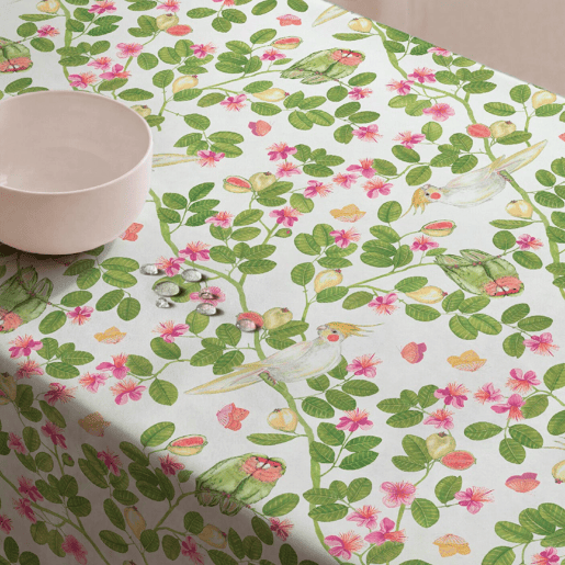 Toalha de mesa impermeável Flowers - 100% algodão - 150x200 cm Toalha de mesa impermeável Flowers - 100% algodão - 150x200 cm