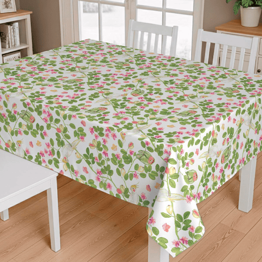 Toalha de mesa impermeável Flowers - 100% algodão - 150x200 cm Toalha de mesa impermeável Flowers - 100% algodão - 150x200 cm