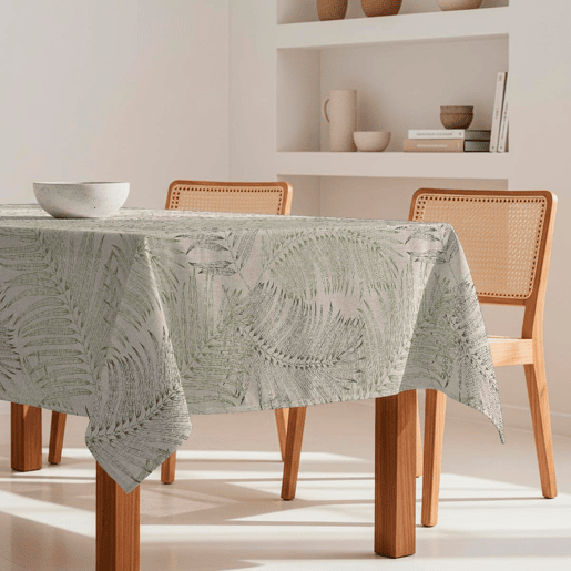 Toalha de mesa impermeável Fronda - 100% algodão - 140x200 cm