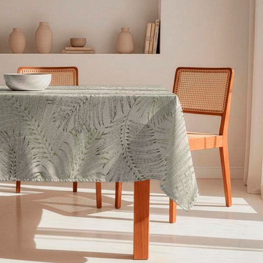 Toalha de mesa impermeável Fronda - 100% algodão - 140x200 cm