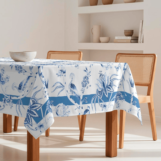 Toalha de mesa 100% algodão Peacock 150x250 cm
