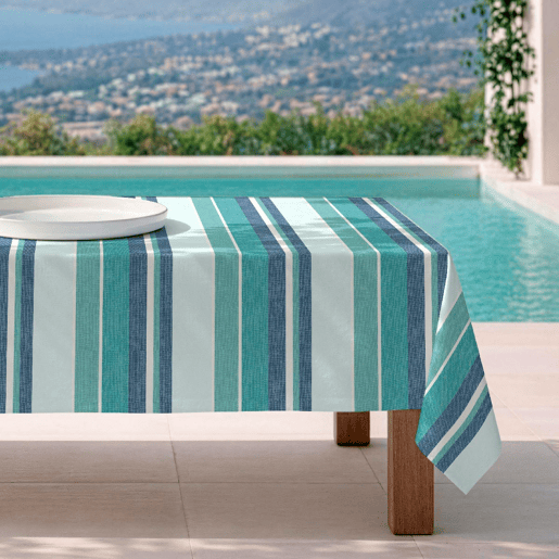Toalha de mesa impermeável Sea - 100% algodão - 140x140 cm