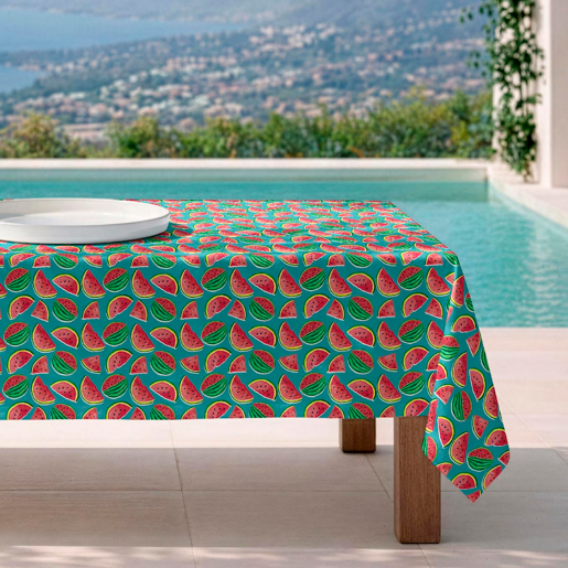 Toalha de mesa impermeável Water Melon - 100% algodão - 140x200 cm