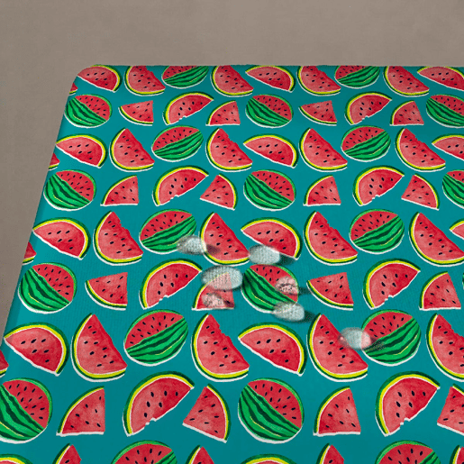 Toalha de mesa impermeável Water Melon - 100% algodão - 140x200 cm