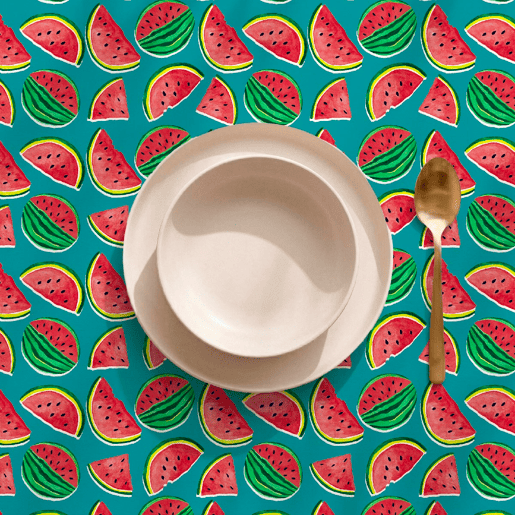 Toalha de mesa impermeável Water Melon - 100% algodão - 140x200 cm