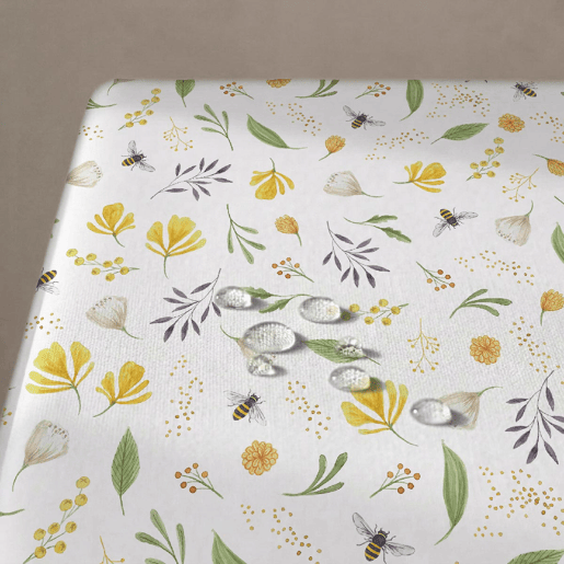 Toalha de mesa impermeável Honeybee - 100% algodão - 100x150 cm