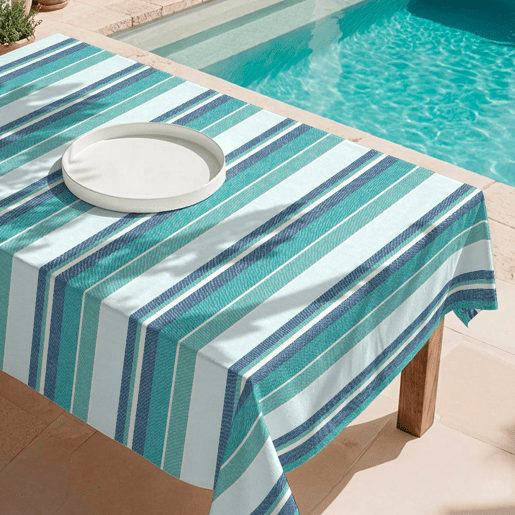 Toalha de mesa impermeável Sea - 100% algodão - 140x200 cm