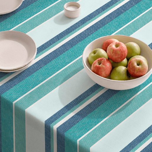 Toalha de mesa impermeável Sea - 100% algodão - 140x200 cm