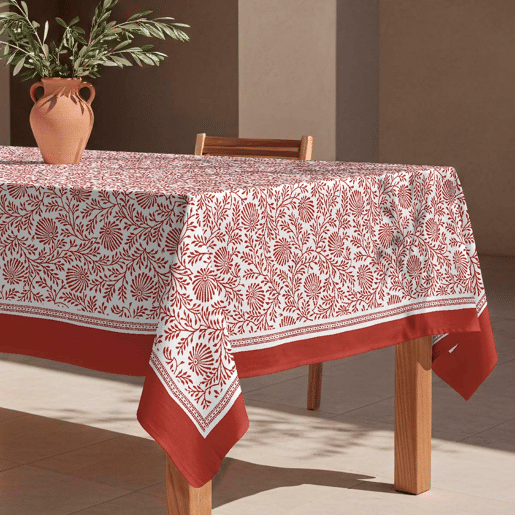 Toalha de mesa impermeável Rajasthan - 100% algodão - 150x250 cm