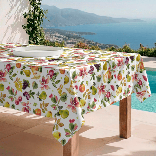 Toalha de mesa impermeável Sella - 100% algodão - 140x140 cm