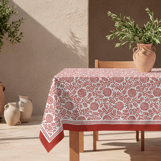 Toalha de mesa impermeável Rajasthan - 100% algodão - 150x150 cm