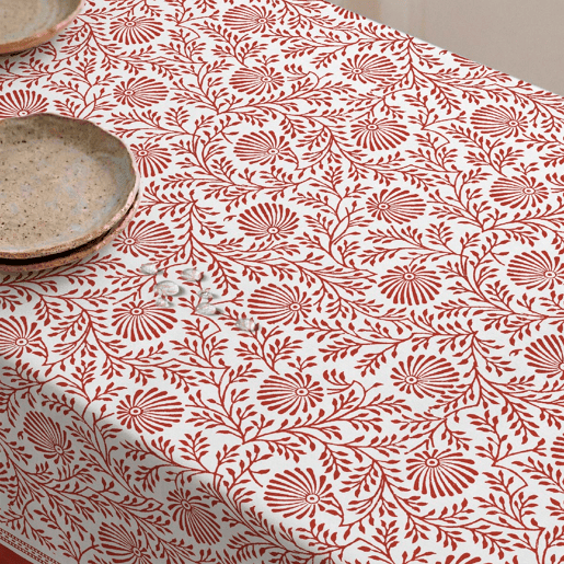 Toalha de mesa impermeável Rajasthan - 100% algodão - 150x150 cm