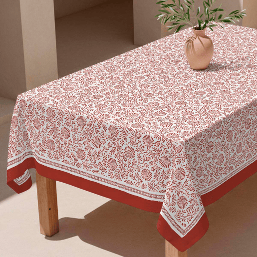 Toalha de mesa impermeável Rajasthan - 100% algodão - 150x150 cm