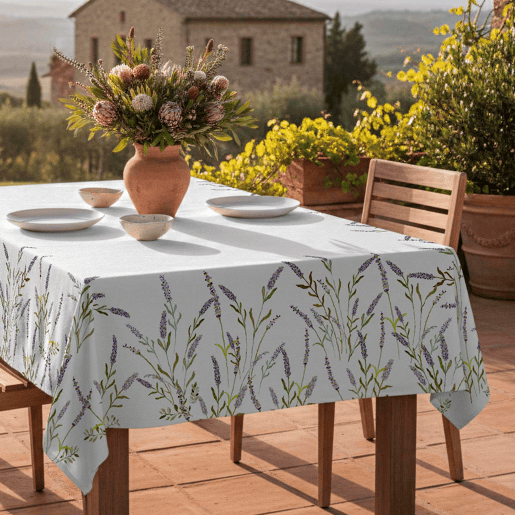 Toalha de mesa 100% algodão Lavender 150x250 cm
