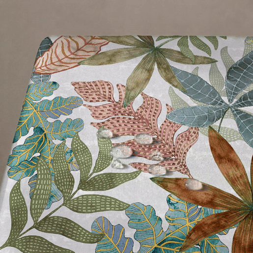 Toalha de mesa impermeável Foliage - 100% algodão - 150x250 cm