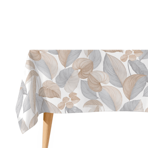 Toalha de mesa 100% algodão Leaves - natural 150x250 cm