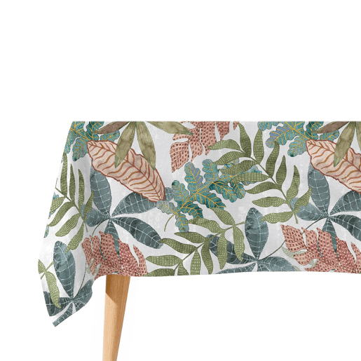 Toalha de mesa impermeável Foliage - 100% algodão - 150x200 cm