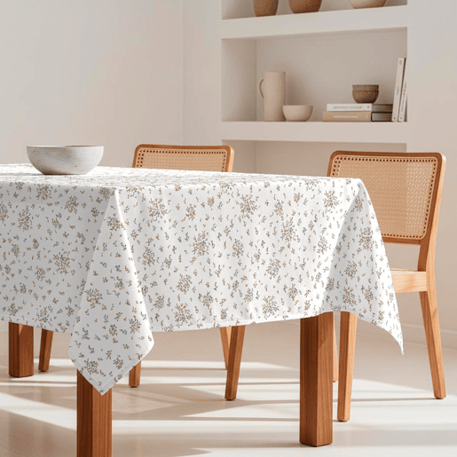 Toalha de mesa impermeável Luna - 100% algodão - 150x150 cm