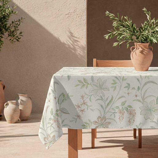 Toalha de mesa impermeável Laure - 100% algodão - 150x150 cm