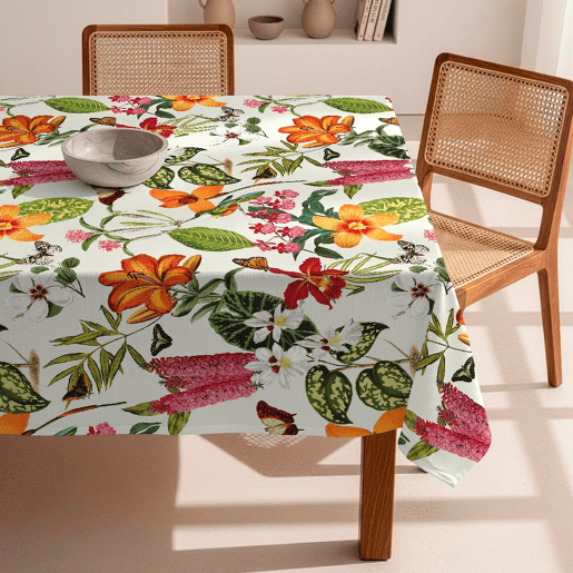 Toalha de mesa impermeável Paraiso - 100% algodão - 150x200 cm