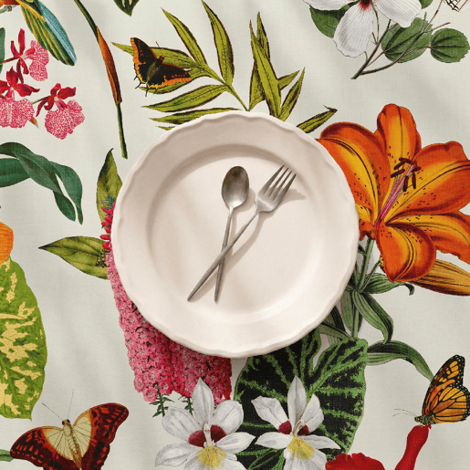 Toalha de mesa impermeável Paraiso - 100% algodão - 150x200 cm