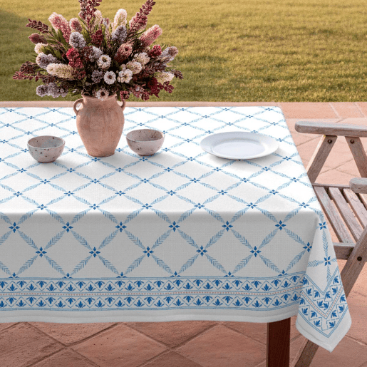 Toalha de mesa impermeável Tesela - 100% algodão - 150x300 cm