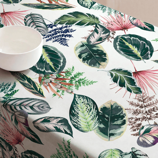 Toalha de mesa impermeável Tropalm - 100% algodão - 140x250 cm