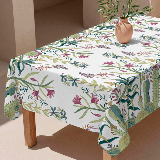 Toalha de mesa impermeável Jungle - 100% algodão - 150x250 cm