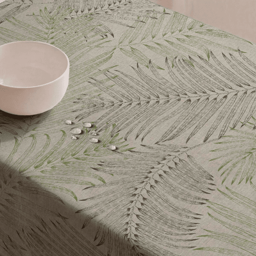 Toalha de mesa impermeável Fronda - 100% algodão - 140x140 cm