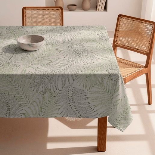 Toalha de mesa impermeável Fronda - 100% algodão - 140x140 cm