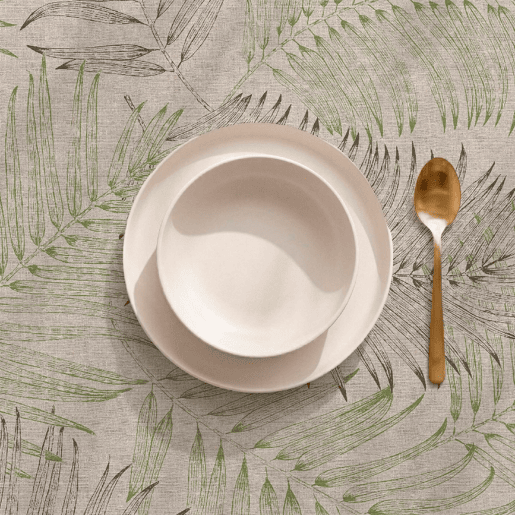 Toalha de mesa impermeável Fronda - 100% algodão - 140x140 cm