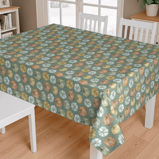 Toalha de mesa impermeável Pumpkin verde - 100% algodão - 150x150 cm