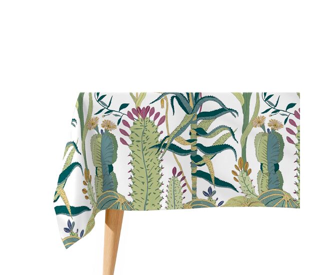 Mantel antimanchas jungle - 100% algodón - 150x150 cm