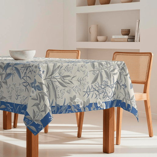 Toalha de mesa 100% algodão Billings - azul 150x250 cm