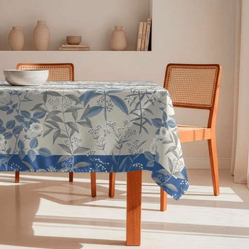 Toalha de mesa 100% algodão Billings - azul 150x250 cm