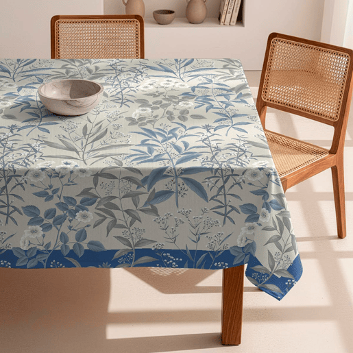 Toalha de mesa 100% algodão Billings - azul 150x250 cm