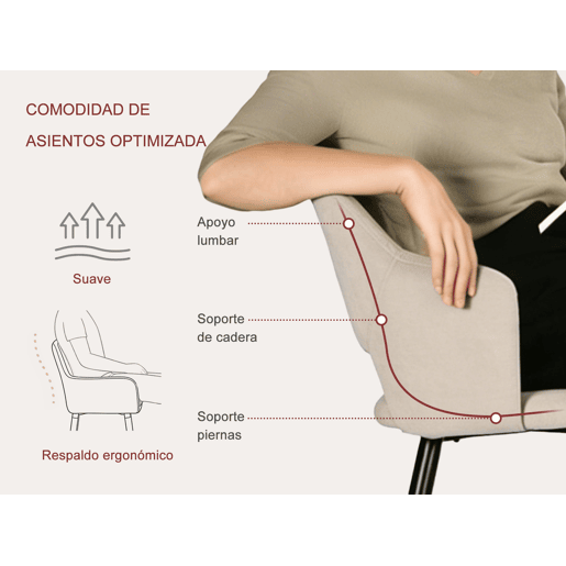 MEUBLES COSY Conjunto Jantar Mesa Extensível 120-160 cm e Conjunto de 6 Cadeiras com Apoios de Braços, Tecido Pet-Friendly, Preto e Bege Claro