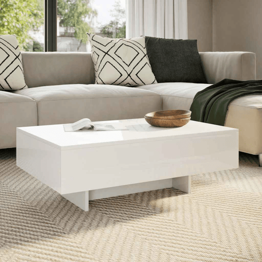 Mesa de Centro, Mesa baixa,, branco brilhante