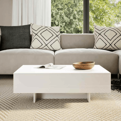 Mesa de Centro, Mesa baixa,, branco brilhante