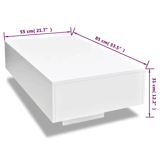 Mesa de Centro, Mesa baixa,, branco brilhante