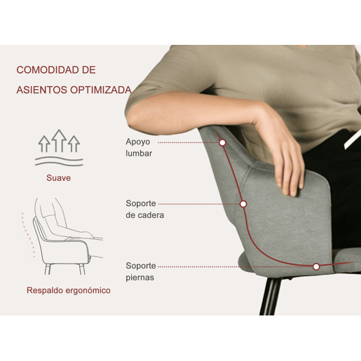 MEUBLES COSY Conjunto Jantar Mesa Extensível 120-160 cm e Conjunto de 6 Cadeiras com Apoios de Braços, Tecido Pet-Friendly, Preto e Cinzento Claro