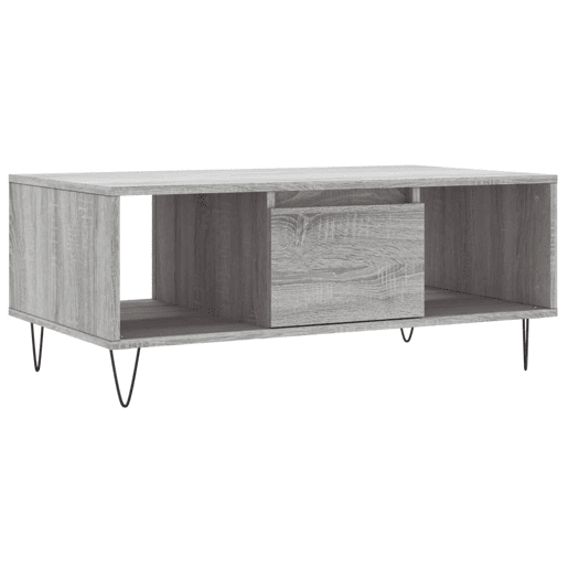 Mesa de Centro, Mesa baixa, 90x50x36,5 cm derivados madeira cinzento sonoma