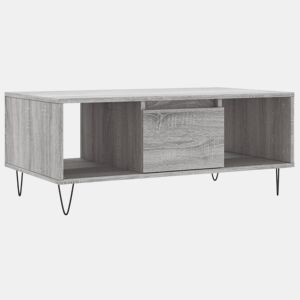Mesa de Centro, Mesa baixa, 90x50x36,5 cm derivados madeira cinzento sonoma