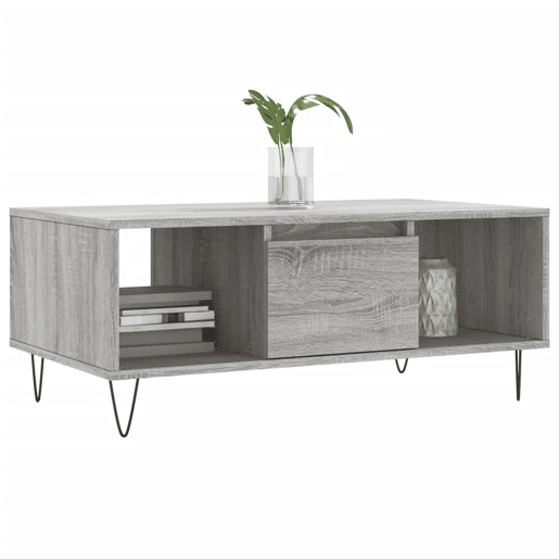 Mesa de Centro, Mesa baixa, 90x50x36,5 cm derivados madeira cinzento sonoma