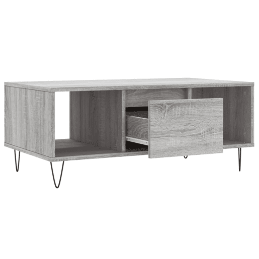 Mesa de Centro, Mesa baixa, 90x50x36,5 cm derivados madeira cinzento sonoma