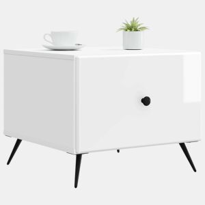 Mesa de Centro, Mesa baixa, com gaveta Branco Brilhante 49 x 50 x 40 cm